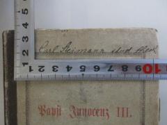 - (Steimann, Carl), Von Hand: Autogramm, Berufsangabe/Titel/Branche; 'Carl Steimann[?] stud. theol.'. 
