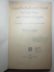 14 D 246 : Gesellschaft und Staat bei Karl Marx und Friedrich Engels : ein Beitrag zum Sozialisierungs-Problem (1922)