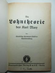 14 D 449 : Die Lohntheorie des Karl Marx (1920)