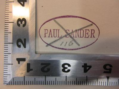 3 C 183 : Die Entstehung der deutschen Stadtgemeinde (1889);- (Sander, Paul), Stempel: Name, Nummer; 'Paul Sander
116[handschriftlich]'. 