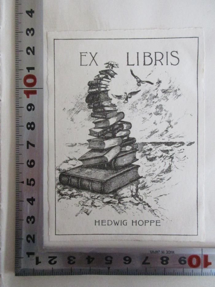 3 C 154&lt;7a&gt; : Georg Meyers Lehrbuch des deutschen Staatsrechts (1919);- (Hoppe, Hedwig), Etikett: Exlibris, Name, Abbildung; 'Ex libris
Hedwig Hoppe'. 