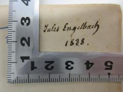 - (Engelbach, Jules), Von Hand: Autogramm, Datum; 'Jules Engelbach
1838.'. 
