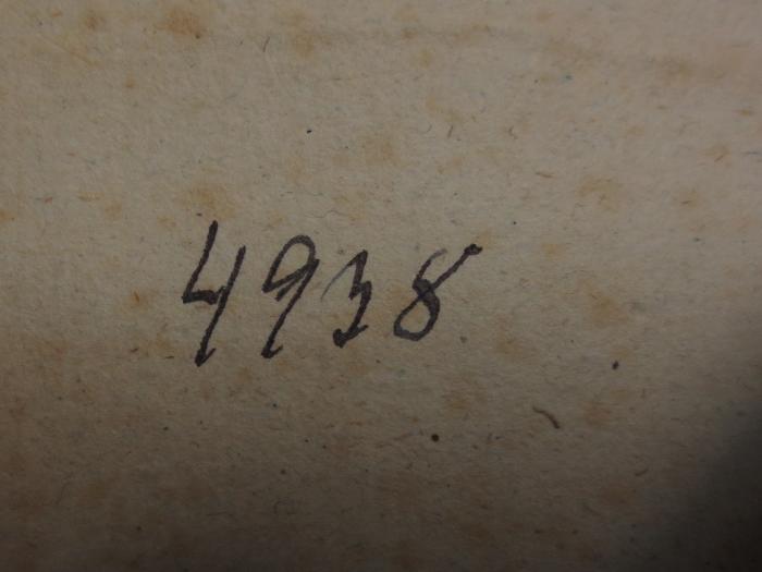 Cn 846: Orphica (1805);- (unbekannt), Von Hand: Nummer; '4938'. 