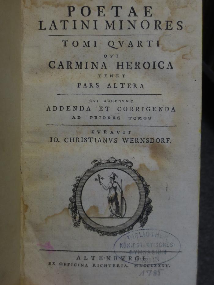 Cn 821 4,2: Poetae Latini Minores (1785)