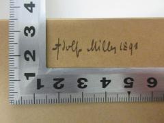 - (Miller, Adolf), Von Hand: Autogramm, Datum; 'Adolf Miller 1891'. 