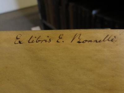 Cn 821 4,2: Poetae Latini Minores (1785);- (Bonnelli, E.), Von Hand: Exlibris, Name, Autogramm; 'Ex Libris E. Bonnelli'. 
