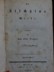 Cn 1058 1058 2: Des Aischylos Werke (1832)