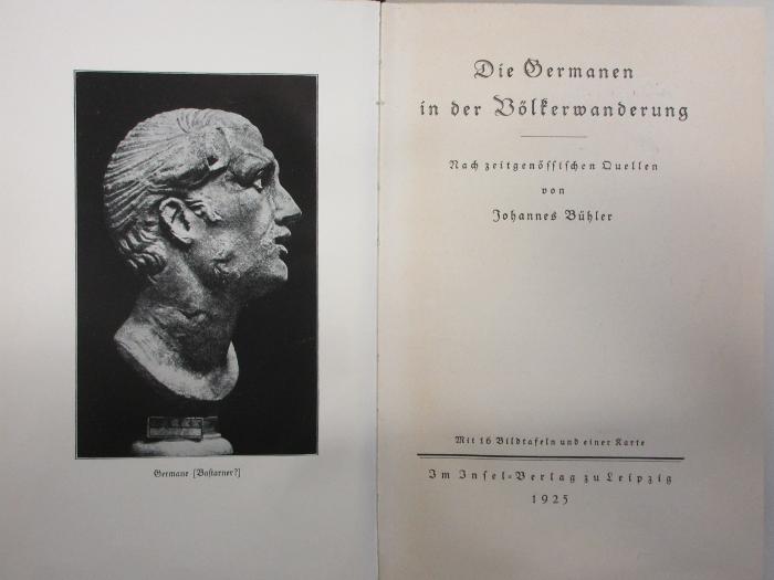 14 F 387&lt;9&gt;-1 : Die Germanen in der Völkerwanderung : nach zeitgenössischen Quellen (1925)