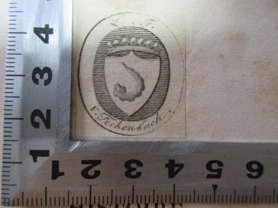 - (Fechenbach, L. F. v.), Etikett: Exlibris, Wappen, Name; 'L. F. 
v. Fechenbach'. ;14 F 531-1 : Histoire des Ducs d'Orleans (1832)