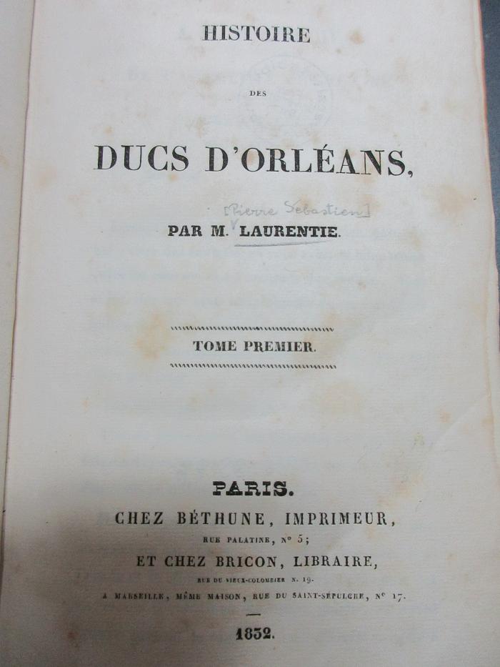 14 F 531-1 : Histoire des Ducs d'Orleans (1832)