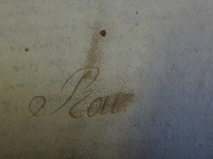 Cn 800 : M. Acci Plauti Comoediae XX. SU (1722);- (unbekannt), Von Hand: Notiz; 'Prou'. 