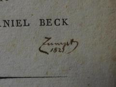 - (Zumpt, [?]), Von Hand: Autogramm, Name, Datum; 'Zumpt 1829'. 