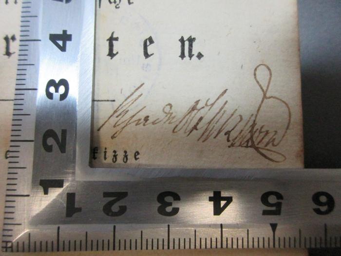 - (unbekannt), Von Hand: Autogramm; '[?]'. ;14 G 375 : Moses Mendelssohns kleine philosophische Schriften : mit einer Skizze seines Lebens und Charakters (1789)