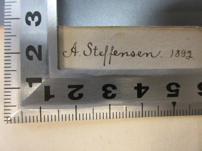 14 L 134-1 : Luise (1802);- (Steffensen, A.), Von Hand: Autogramm, Datum; 'A. Steffensen. 1892.'. 