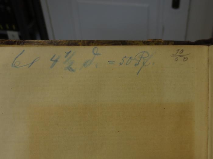 Cq 643 : The personal history of David Copperfield (1850);-, Von Hand: Notiz, Nummer; '[...] 4 1/2 [...] = 50 Pf. 
10/50'