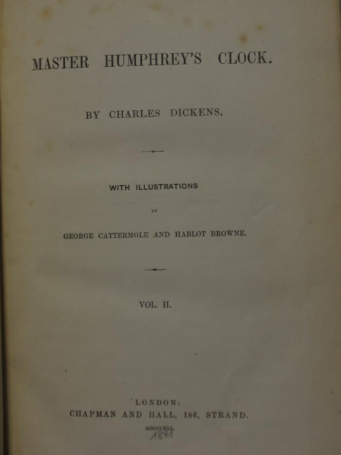 Cg 1870 2: Master Humphrey's clock (1841)