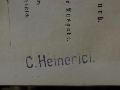 Ct 2684  b 1, 2. Ex: Ariost's rasender Roland (1842);- (Heinerici, C.), Stempel: Name; 'C. Heinerici.'. 