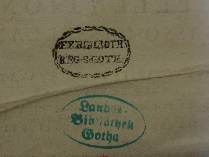 Ed 241 1-4: Collectionis notabiliorum decisionum (1790);- (Landesbibliothek Gotha), Stempel: Name, Ortsangabe; 'Landes-Bibliothek Gotha'. 