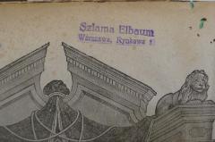 - (Elbaum, Szlama), Stempel: Name, Ortsangabe; 'Szlama Elbaum
Wárszawa, Rynkowa 1'. 