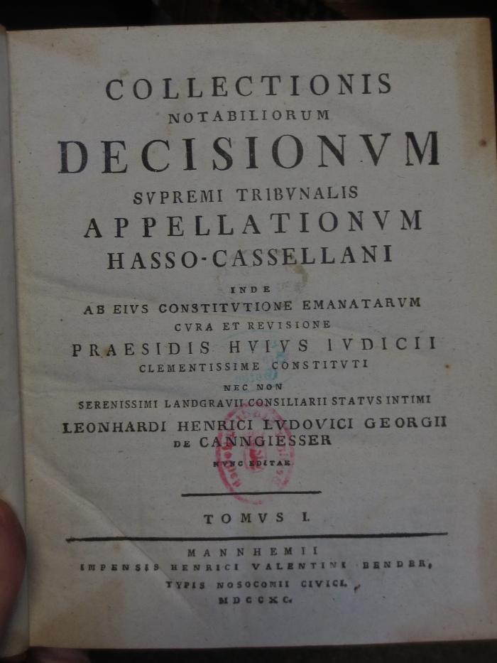Ed 241 1-4: Collectionis notabiliorum decisionum (1790)