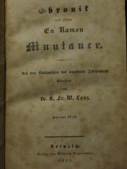 Ct 605 2: Chronik des edlen En Ramon Munkaner (1842)