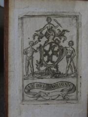- (Dorigny, [?]), Etikett: Exlibris, Name, Abbildung; 'Ex Libris Dorigny IN'. 