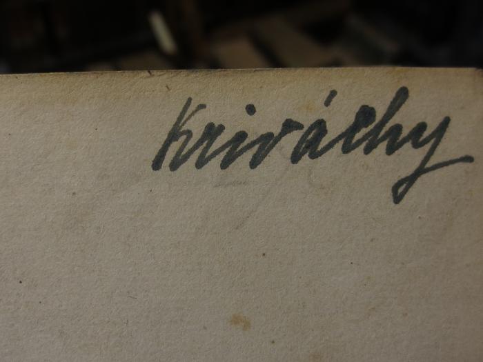 Cq 2494 1: The history of Tom Jones, a foundling (1831);- (Kriváchy, [?]), Von Hand: Autogramm, Name; 'Kriváchy'. 