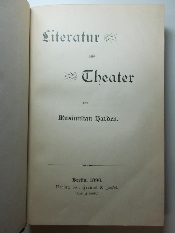 14 I 47 : Literatur und Theater (1896)