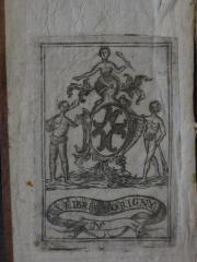 - (Dorigny, [?]), Etikett: Exlibris, Name, Abbildung; 'Ex Libris Dorigny IN'. 