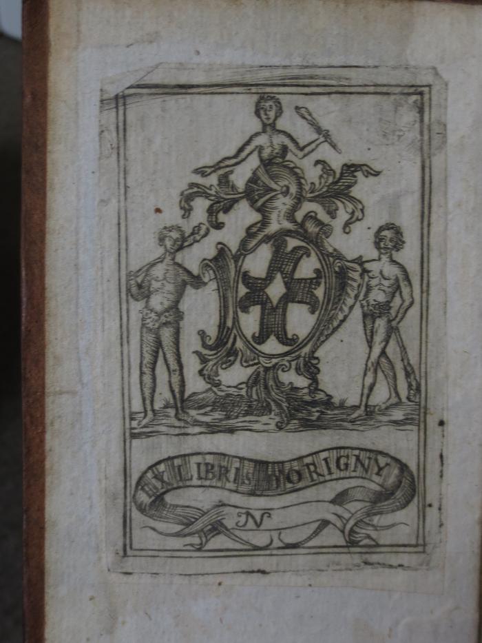 Ct 1170  2: Les mille et un jour. Contes persans (1717);- (Dorigny, [?]), Etikett: Exlibris, Name, Abbildung; 'Ex Libris Dorigny IN'. 