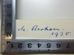- (Bertram, M.), Von Hand: Autogramm, Datum; 'M. Bertram
1938.'. 