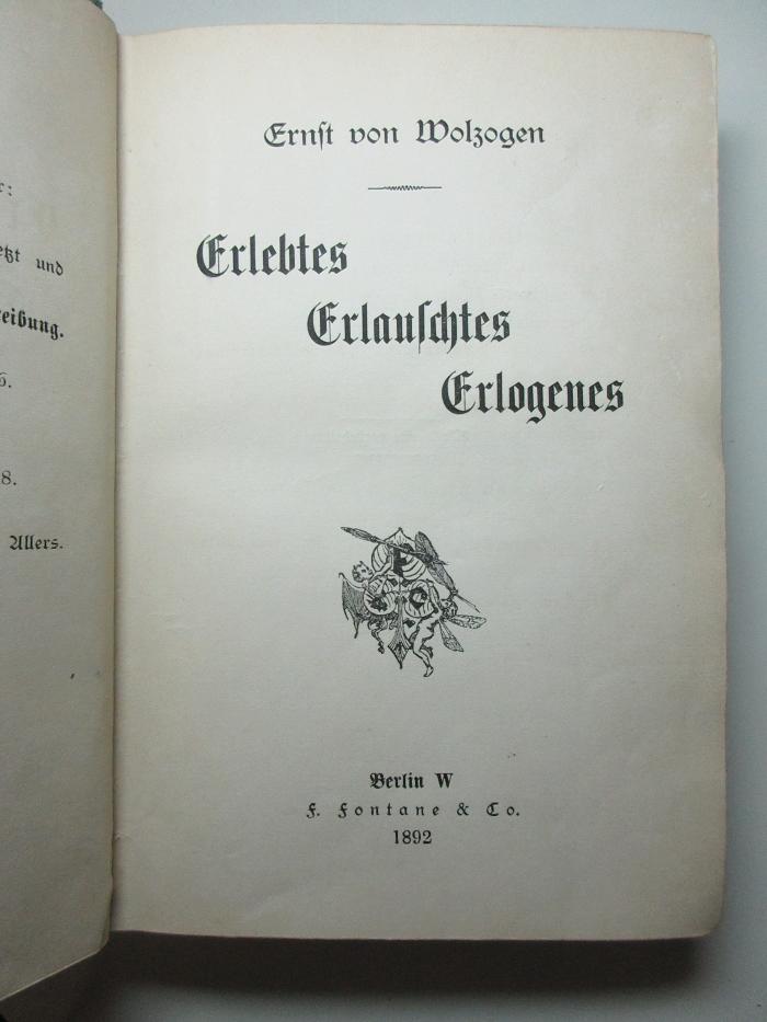 14 L 385 : Erlebtes, Erlauschtes, Erlogenes (1892)