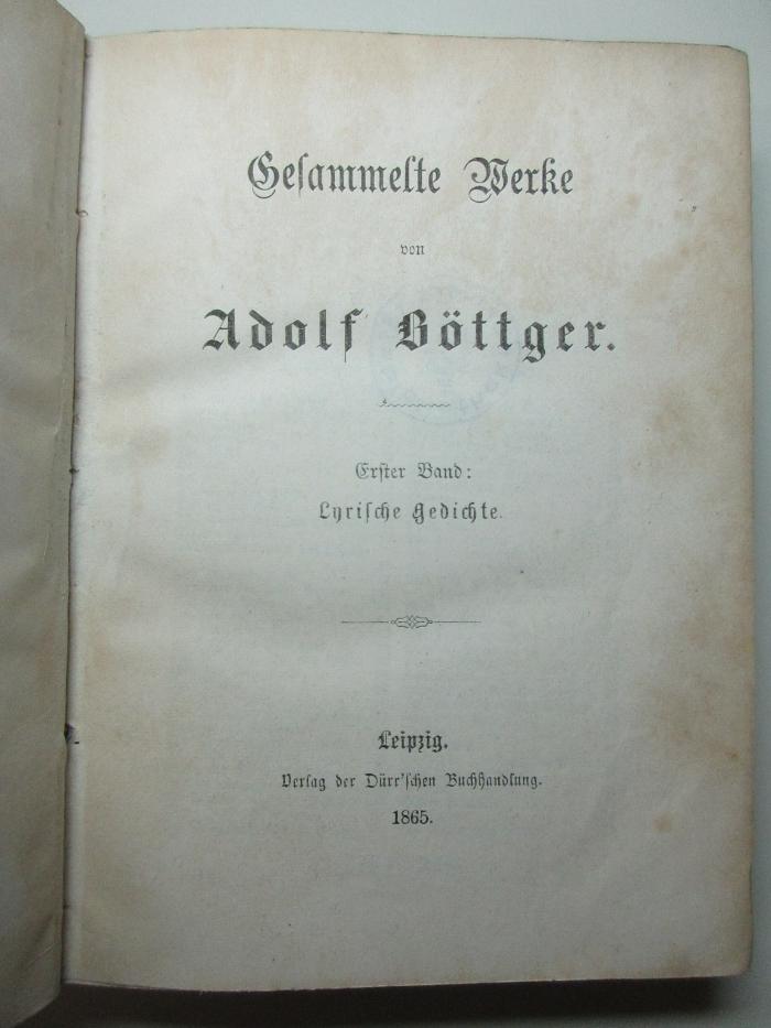 14 L 448-1 : Lyrische Gedichte (1865)