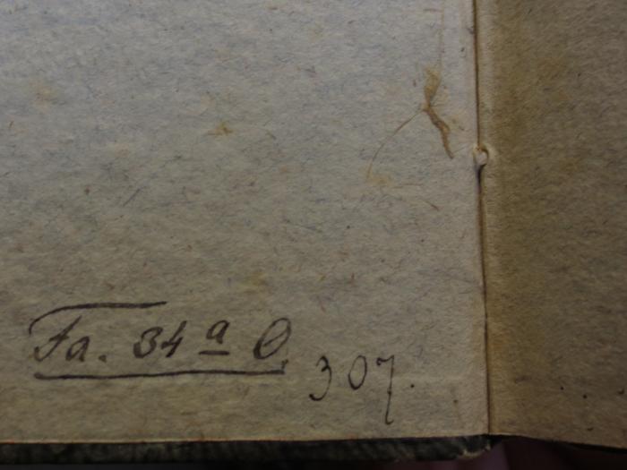 Ja 632 : Die Bücher des Apollonius von Perga. De Sectione Rationis  (1824);-, Von Hand: Notiz, Nummer; 'Fa. 34 a [...] 307.'