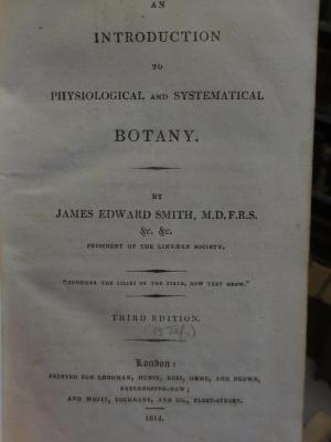 Kf 470  c: An introduction to physiological and sytematical botany (1814)