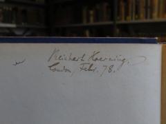- (Hoeraing, Reinhart), Von Hand: Autogramm, Name, Ortsangabe, Datum; 'Reinhart Hoeraing. London, Febr. 78.'. 
