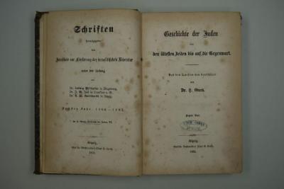  Schriften. Sechstes Jahr: 1860-1861. Geschichte der Juden von den ältesten Zeiten bis auf die Gegenwart. (1861)