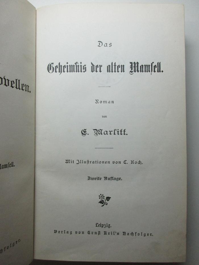 14 L 530&lt;2&gt;-1 : Das Geheimnis der alten Mamsell : Roman (1891)