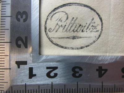 - (Prittwitz), Stempel: Name; 'Prittwitz'. ;14 L 453&lt;*&gt;-1 : Siegfried von Lindenberg : aus Tenare gesandt an den Leipziger Eremit (1830)