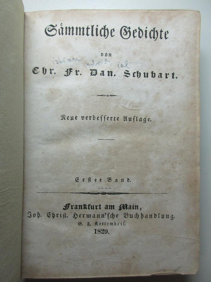 14 L 717&lt;*&gt;-1 : Sämmtliche Gedichte (1829)