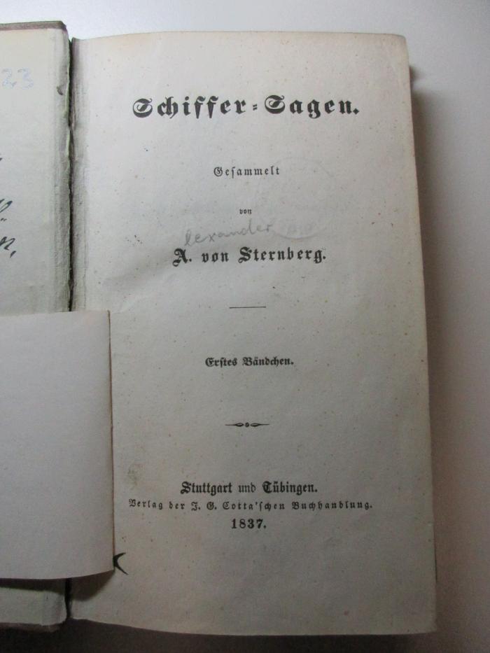14 L 923 : Schiffer-Sagen (1837)