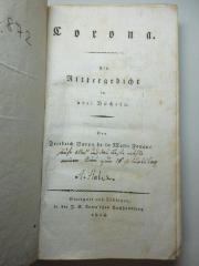 14 L 872 : Corona : Ein Rittergedicht in drei Büchern (1814)