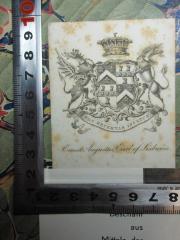 - (Ernest Augustus, Earl of Lisburne), Etikett: Exlibris, Wappen, Motto, Name; 'Non revertar insultus
Ernest Augustus, Earl of Lisburne'. 