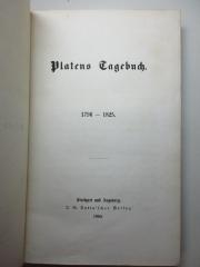 14 L 888 : Platens Tagebuch : 1796 - 1825 (1860)
