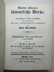 14 L 82-1 : Leyer und Schwert. Vermischte Gedichte : Nachtrag Ungedrucktes. Jugendscherze (1838)