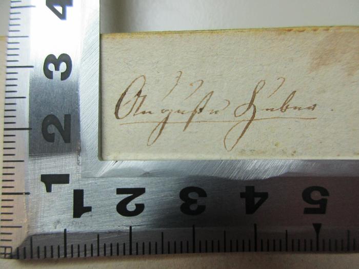 - (unbekannt), Von Hand: Autogramm; 'Augusta [?]'. ;14 L 872 : Corona : Ein Rittergedicht in drei Büchern (1814)