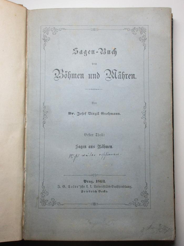 14 L 918-1 : Sagen aus Böhmen (1863)