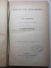 15 B 169 : Cyrillus von Alexandrien : eine Biographie (1881)