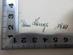 - (Lange, Hans), Von Hand: Autogramm, Datum; 'Hans Lange 192[?]'. 