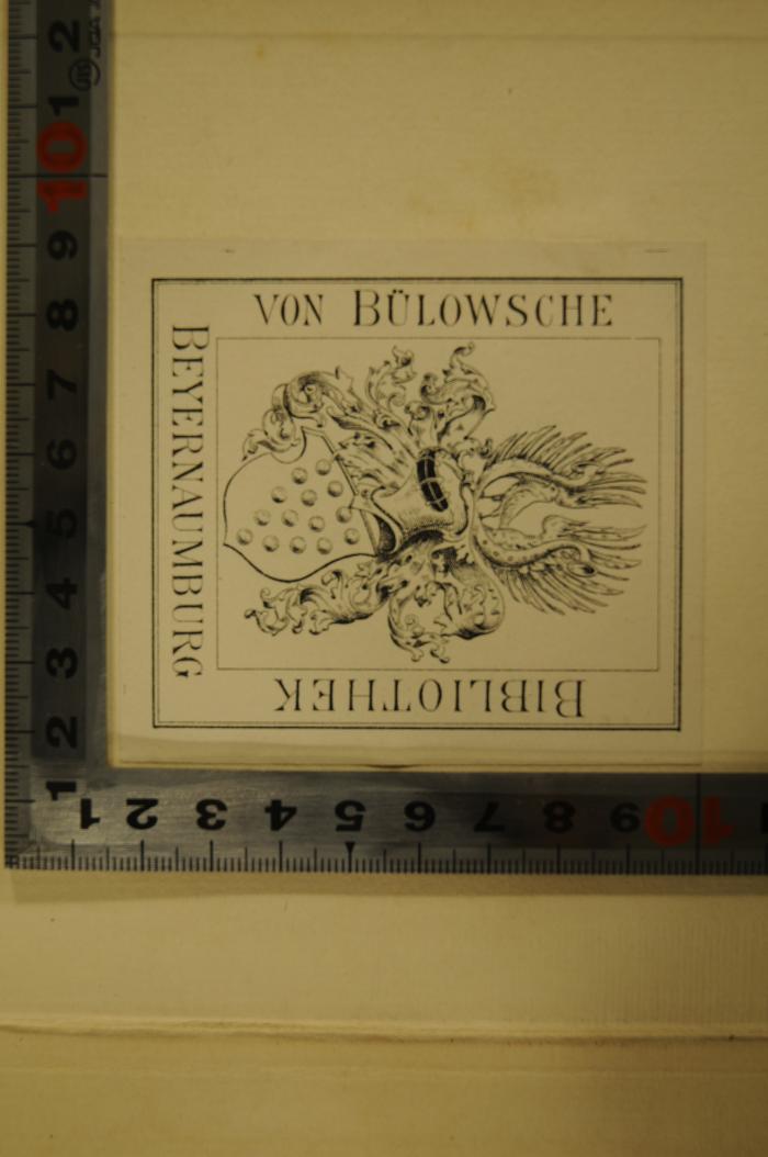 SA 979 : Reform oder Revolution!  (1894);- (Bülow, Hans von), Etikett: Exlibris, Wappen; 'von Bülowsche Bibliothek Beyernaumburg'. 